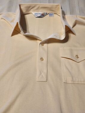 Source Unknown Cream Short-Sleeve Polo with Chest Pocket
